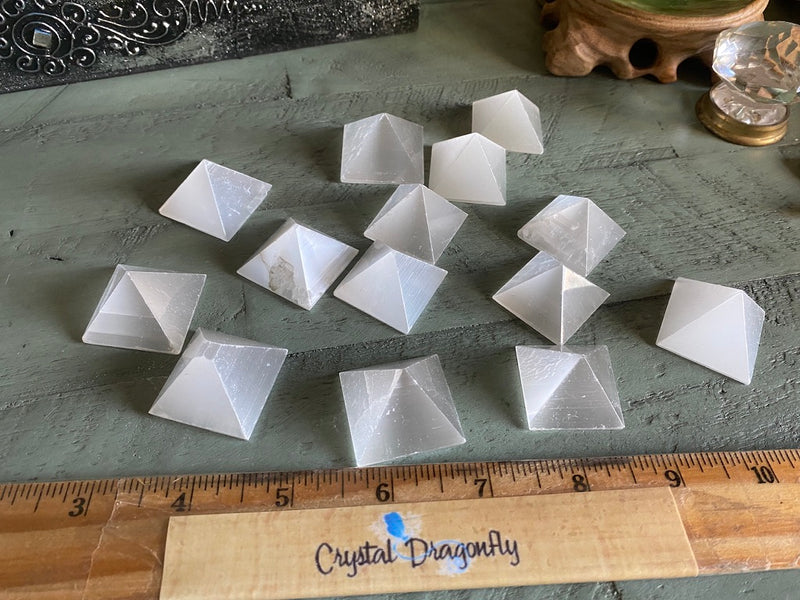 Selenite Pyramids, cleansing and clearing FB3140