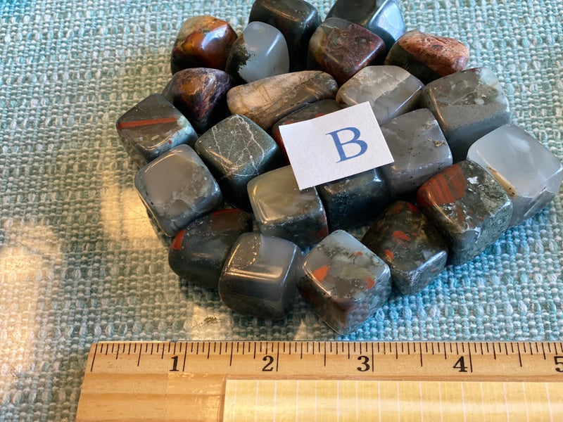 Tumbled African Bloodstone Cube-like