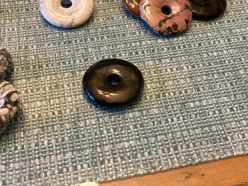 Gemstone "Donuts" or Pi Stones for Jewelry, Crystal Grids or Sphere Stand FB1788