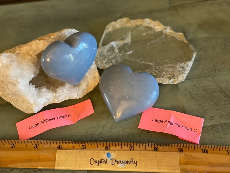 Large Angelite 💙Hearts💙 from Peru FB1403