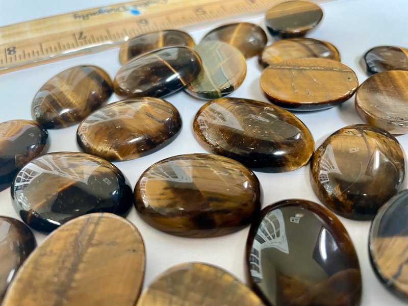Gold Tiger Eye OVAL Shape Cabochons; FB3172 🐅