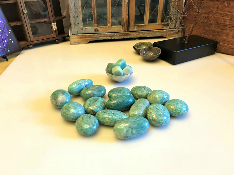 Graphic Amazonite Pebbles from Madagascar FB1379