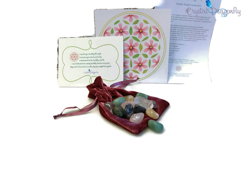 Healthy Weight Crystal Grid with Affirmation & Layout cards; FB1721