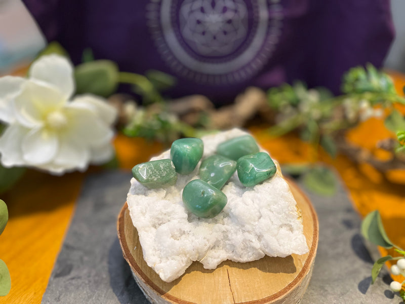 Tumbled Green Aventurine, Dark and Creamy Light - Heart Chakra, Love & Decisiveness, Extra Large and Jumbo sizes