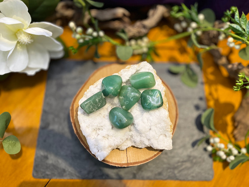 Tumbled Green Aventurine, Dark and Creamy Light - Heart Chakra, Love & Decisiveness, Extra Large and Jumbo sizes
