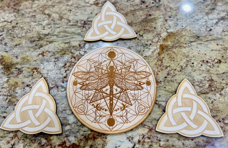 Wood Cut Out Crystal Grid Bases - FB2982