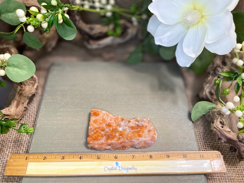 Orange Calcite Slabs, crystal grid or display base FB2070