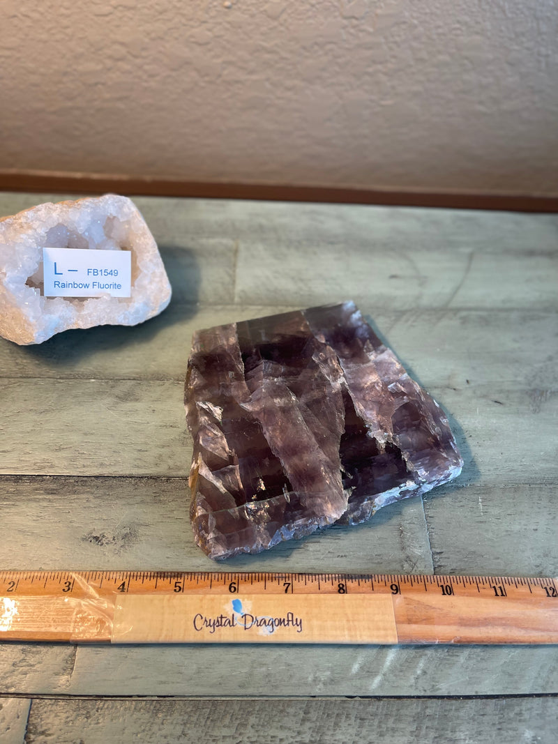 Rainbow Fluorite Thick Slabs for confidence, learning, stability, memory FB1549