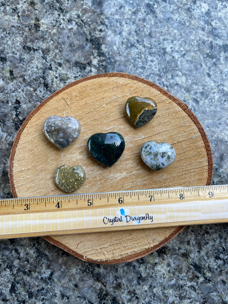 Ocean Jasper Hearts for contentment, cooperation and lifting negativity FB1544