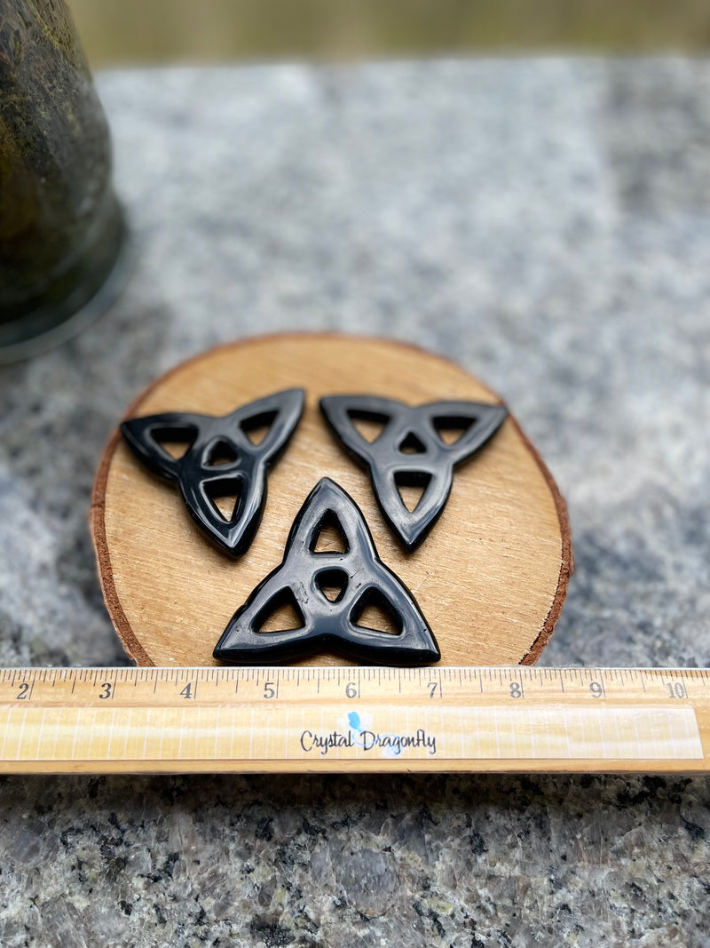 Triquetra Celtic Knot Stone Carving, Base / Altar Plate FB2827