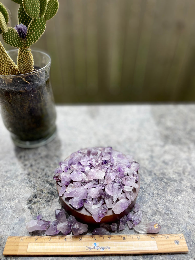 Amethyst Natural Points from Brazil - Collection of 5 with Drawstring Pouch FB2136