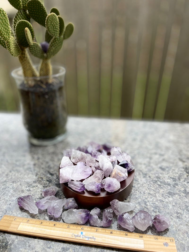 Amethyst Natural Points from Brazil - Collection of 5 with Drawstring Pouch FB2136