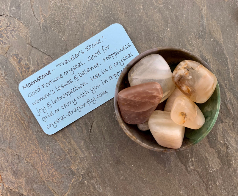 Tumbled Moonstone - Stone of Good Fortune, Protection & Love;