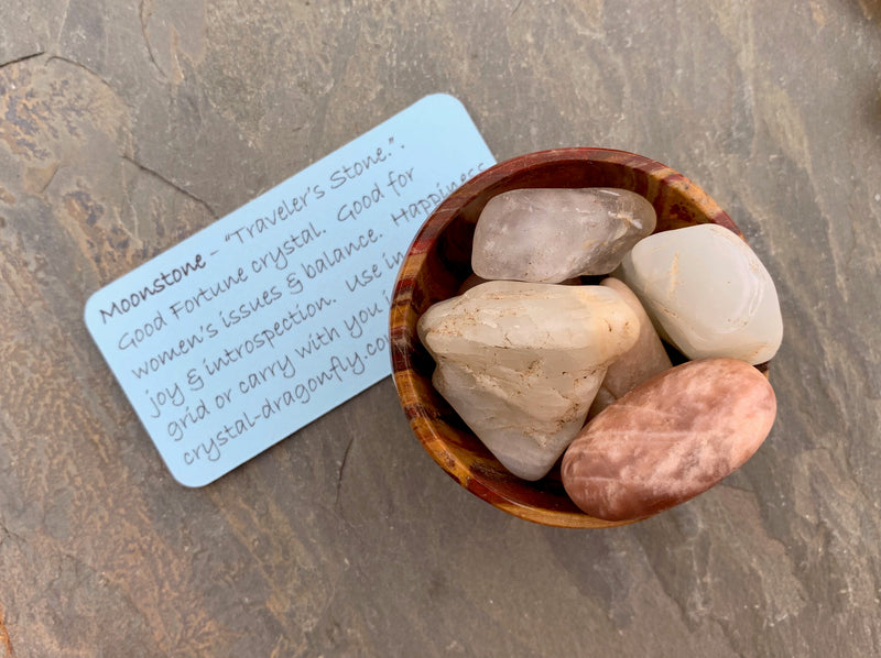 Tumbled Moonstone - Stone of Good Fortune, Protection & Love;
