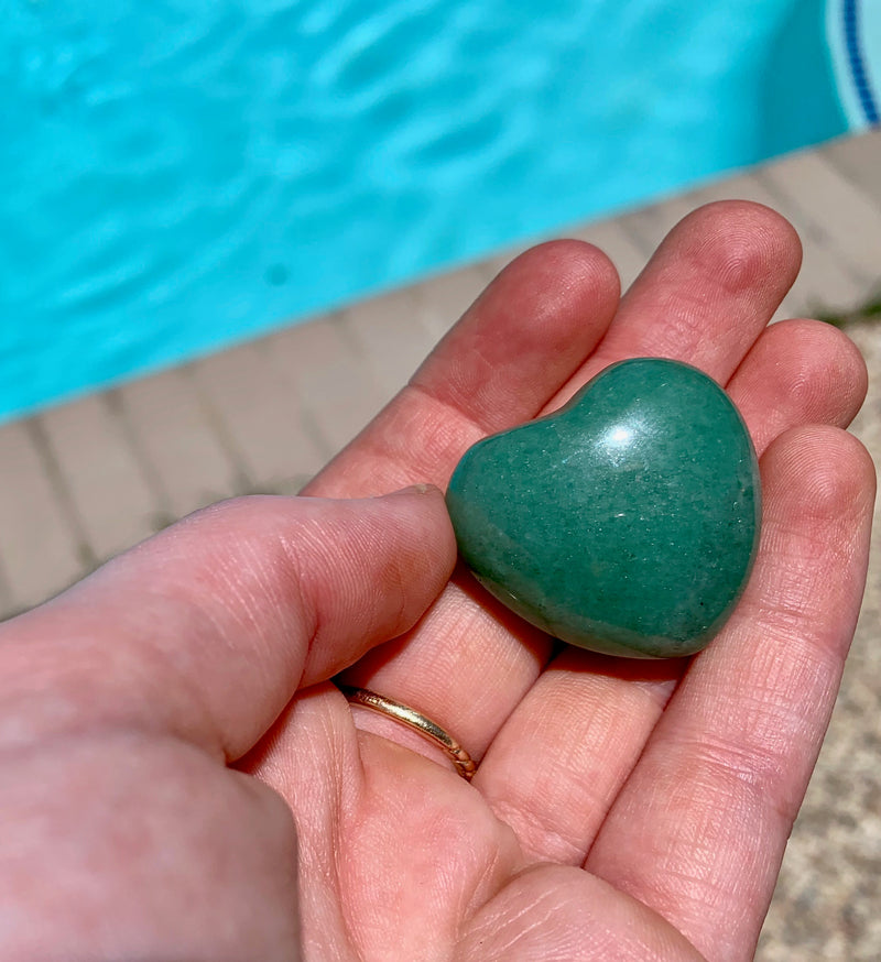 Green Aventurine Hearts for confidence, intuition & to neutralize stress