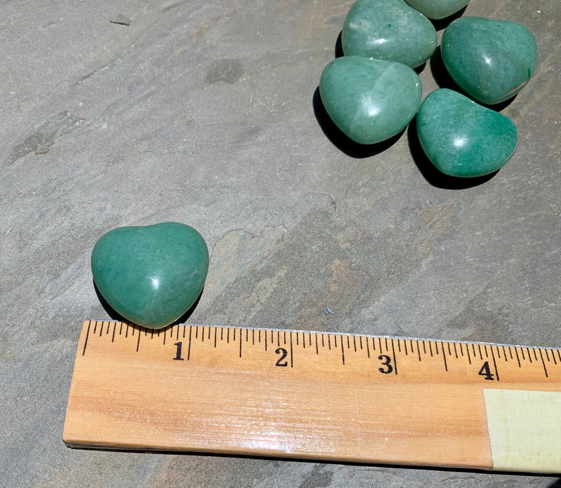 Green Aventurine Hearts for confidence, intuition & to neutralize stress