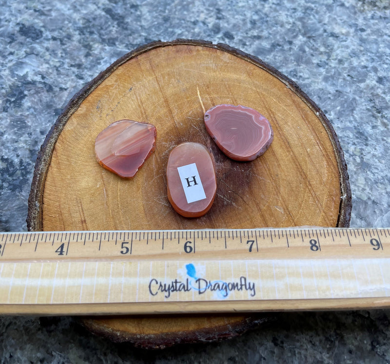 Banded Carnelian Small Slabs - complements tumbled stones, crystal bowls and grids FB3167