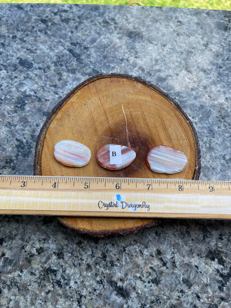 Banded Carnelian Small Slabs - complements tumbled stones, crystal bowls and grids FB3167