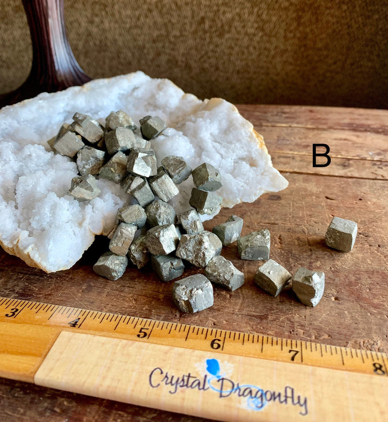 Tumbled Pyrite Natural Cubes for Luck, Money, Protection & Repelling Negativity FB2283