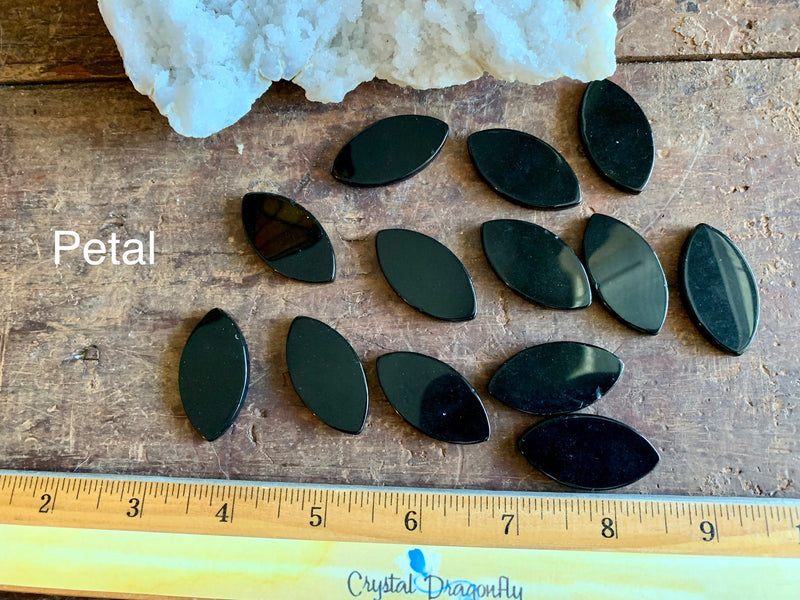 Black Obsidian Glossy Cabochons, grounding, protection; FB2332