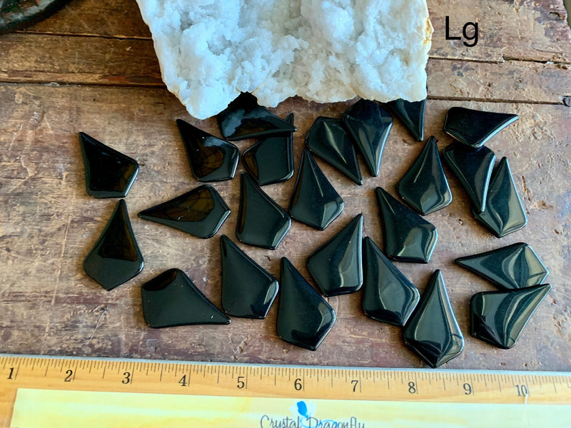 Black Obsidian Glossy Cabochons, grounding, protection; FB2332