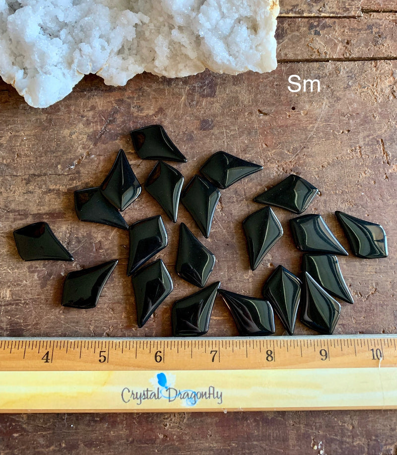 Black Obsidian Glossy Cabochons, grounding, protection; FB2332