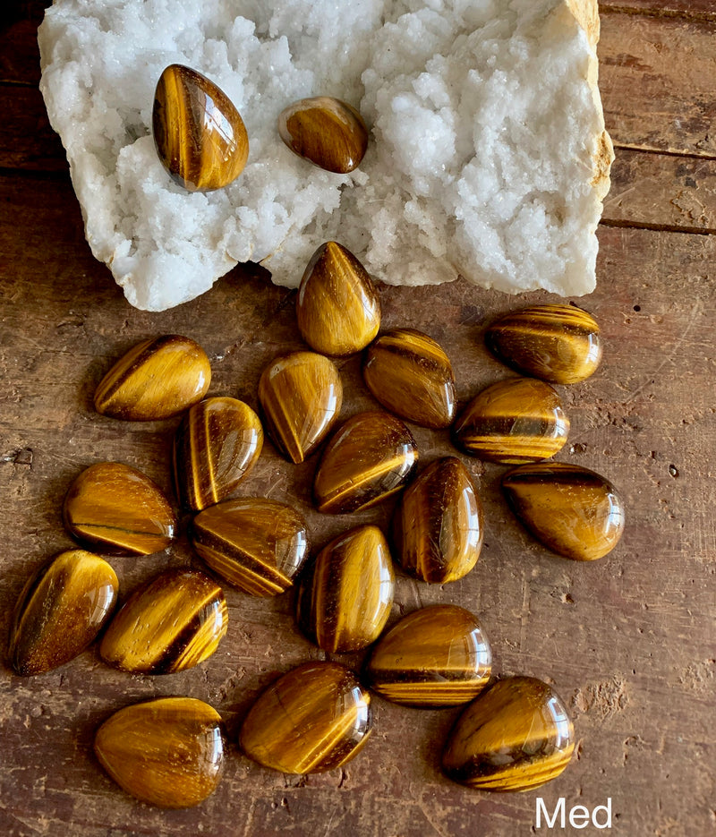 Gold Tiger Eye Pear / Tear Drop Shape Cabochons; FB2330