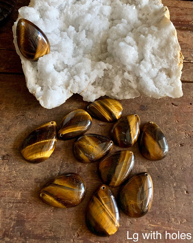 Gold Tiger Eye Pear / Tear Drop Shape Cabochons; FB2330