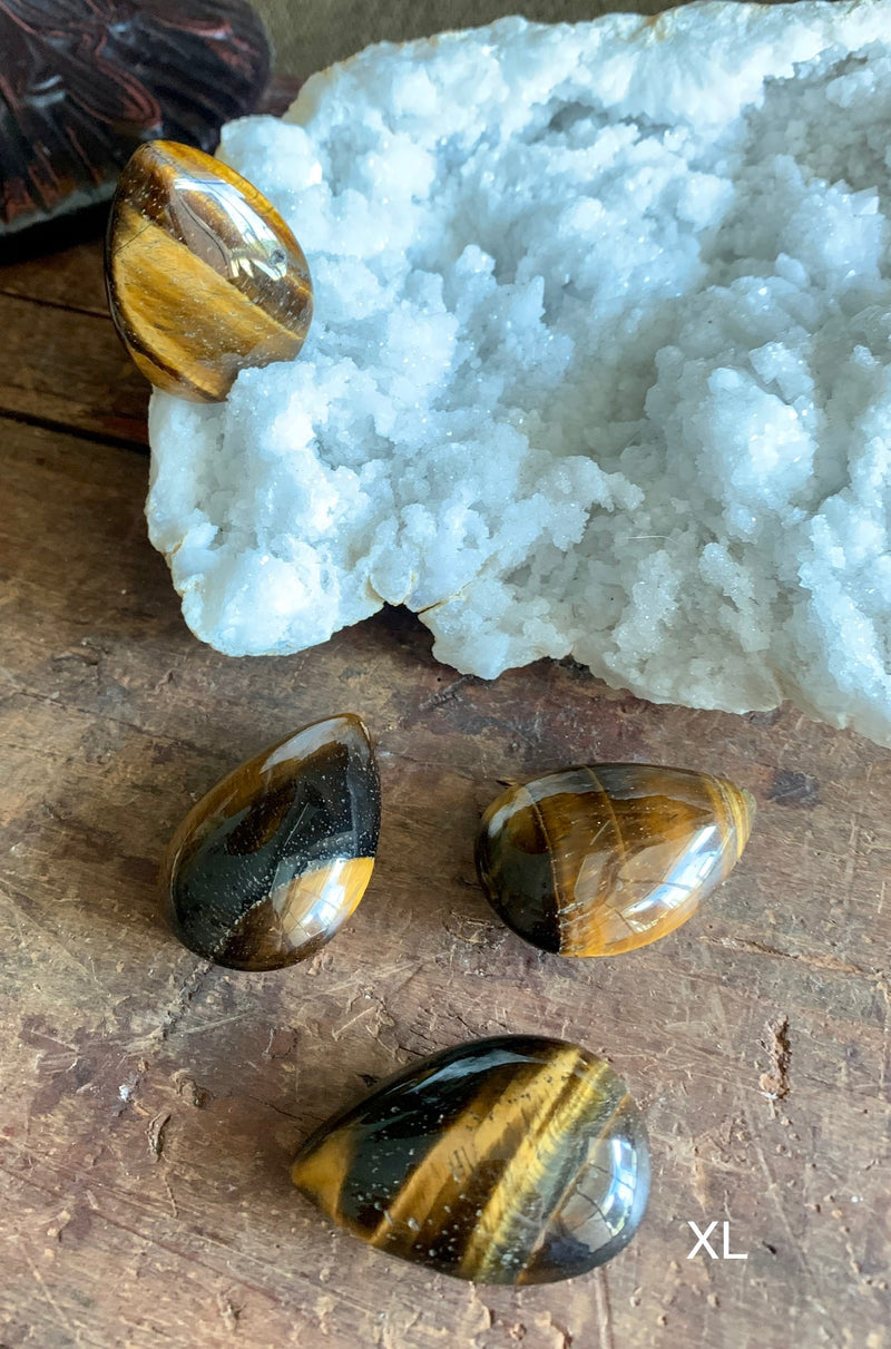 Gold Tiger Eye Pear / Tear Drop Shape Cabochons; FB2330