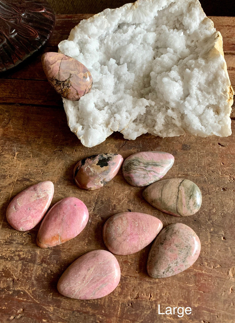 Polished & Carved Rhodonite Cabochons; FB2328