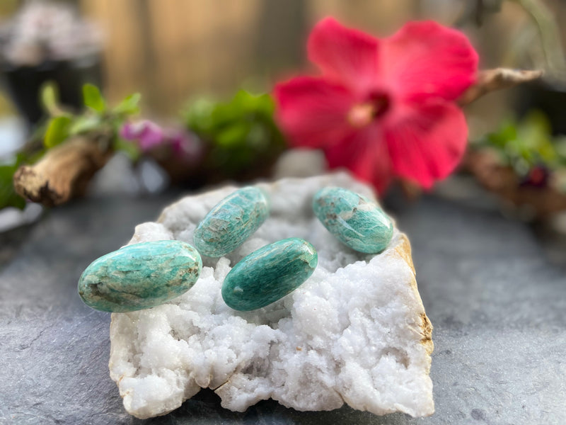 Graphic Amazonite Pebbles from Madagascar FB1379