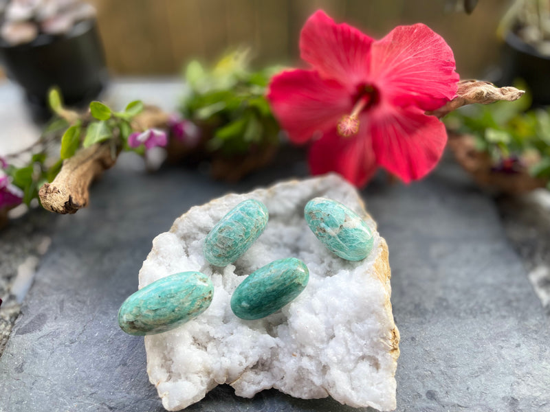 Graphic Amazonite Pebbles from Madagascar FB1379