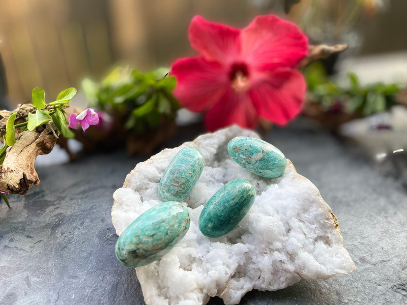 Graphic Amazonite Pebbles from Madagascar FB1379