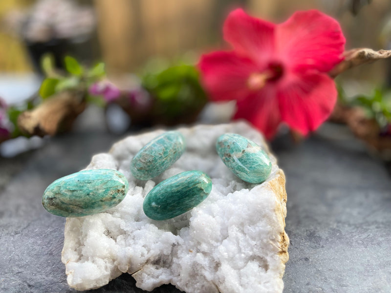 Graphic Amazonite Pebbles from Madagascar FB1379