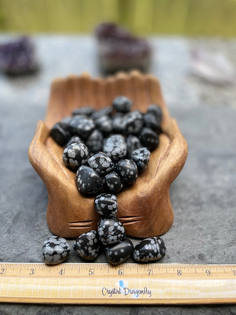 Tumbled Snowflake Obsidian (Medium Chunky) - Stone of Manifestation, Protection, Shielding, Releases Fear