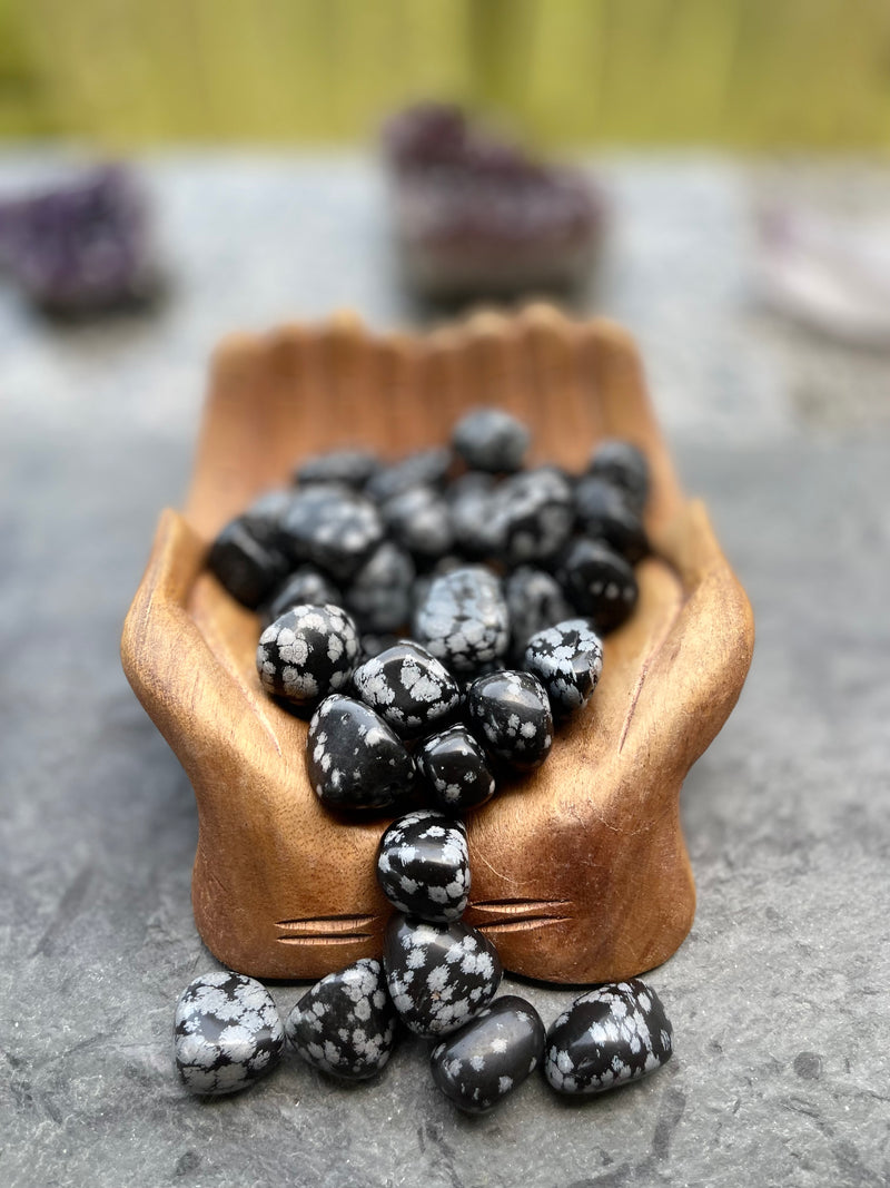 Tumbled Snowflake Obsidian (Medium Chunky) - Stone of Manifestation, Protection, Shielding, Releases Fear