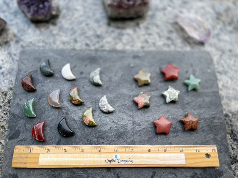 CELESTIAL SPECIAL☔ CARVED Mini Moons and Stars, FB2704