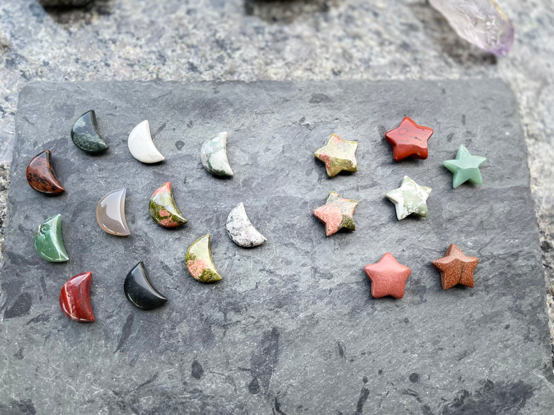 CELESTIAL SPECIAL☔ CARVED Mini Moons and Stars, FB2704