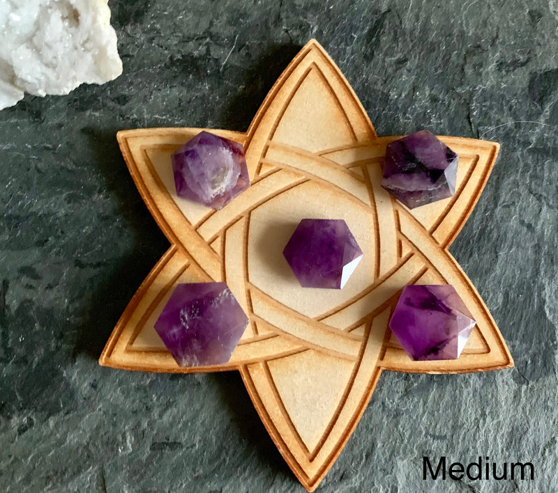 Hexagon Carved Six Sided Star - Star of David - Sacred Geometry FB2349