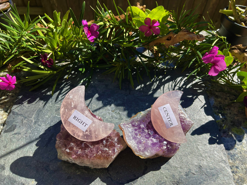 Rose Quartz Crescent Moon FB2942
