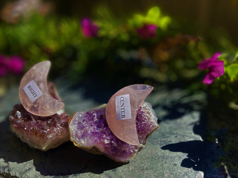 Rose Quartz Crescent Moon FB2942