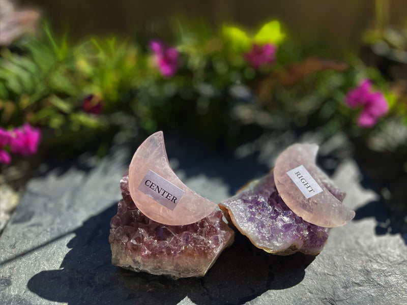 Rose Quartz Crescent Moon FB2942