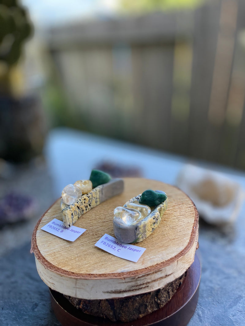 Bumblebee Jasper Bowls for Joy & Self-Esteem, with drawstring pouch FB2652