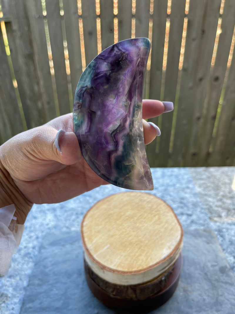 Blue / Purple Rainbow Fluorite Bowls, intuition, clarity, FB2676