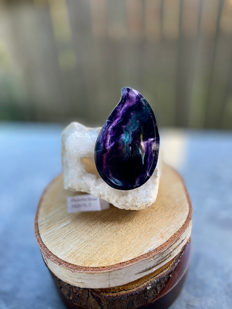 Blue / Purple Rainbow Fluorite Bowls, intuition, clarity, FB2676