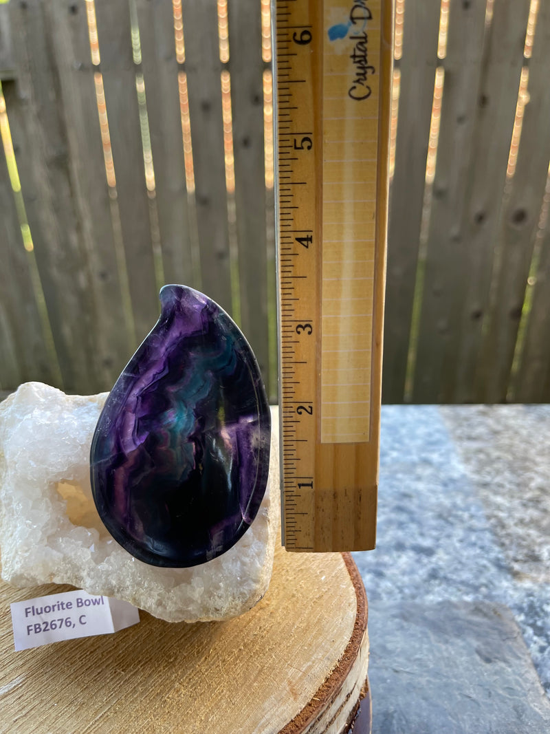 Blue / Purple Rainbow Fluorite Bowls, intuition, clarity, FB2676