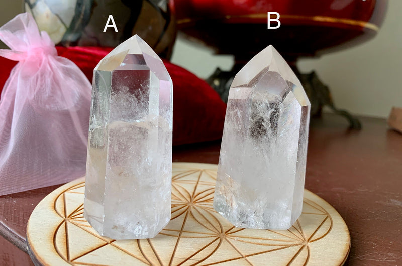 Clear Quartz Polished Standing Points from Brazil, Water Clear Tops, Stone of Power FB1827