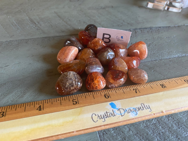 Tumbled Fire Agate - Grounding, Calming & Protection