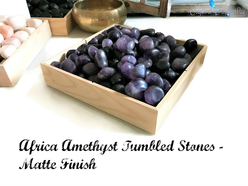 Tumbled African Amethyst (MATTE) - Stone of Meditation, Soothes the Mind, Opens Intuition; FB1648