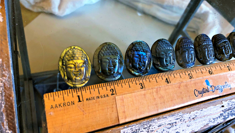 Labradorite Carved Buddha Cabochons FB1748